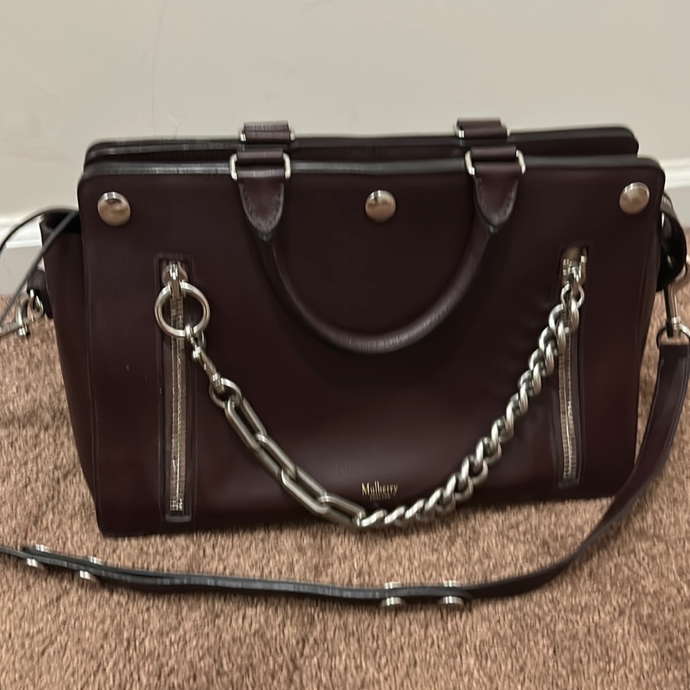 Mulberry burgundy leather bag
